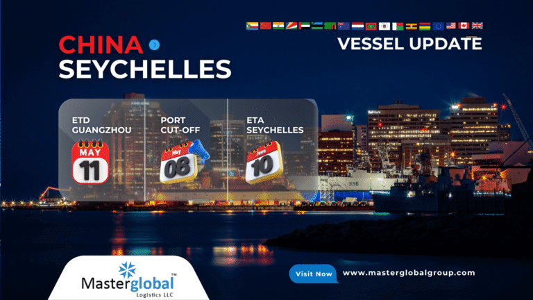 Direct cargo ship transporting goods from Guangzhou to Seychelles