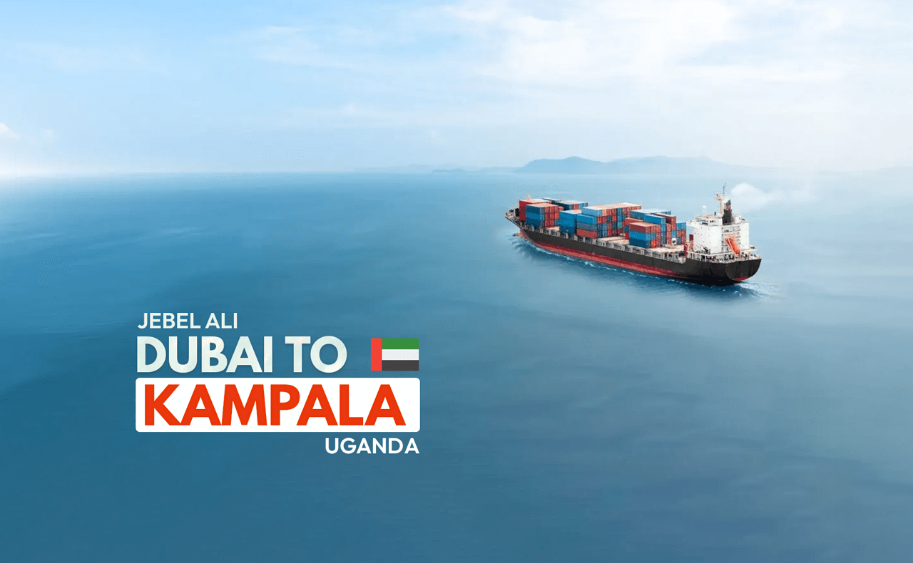 Container ship transporting cargo from Dubai JAFZA to Uganda March 2026 vessel schedule