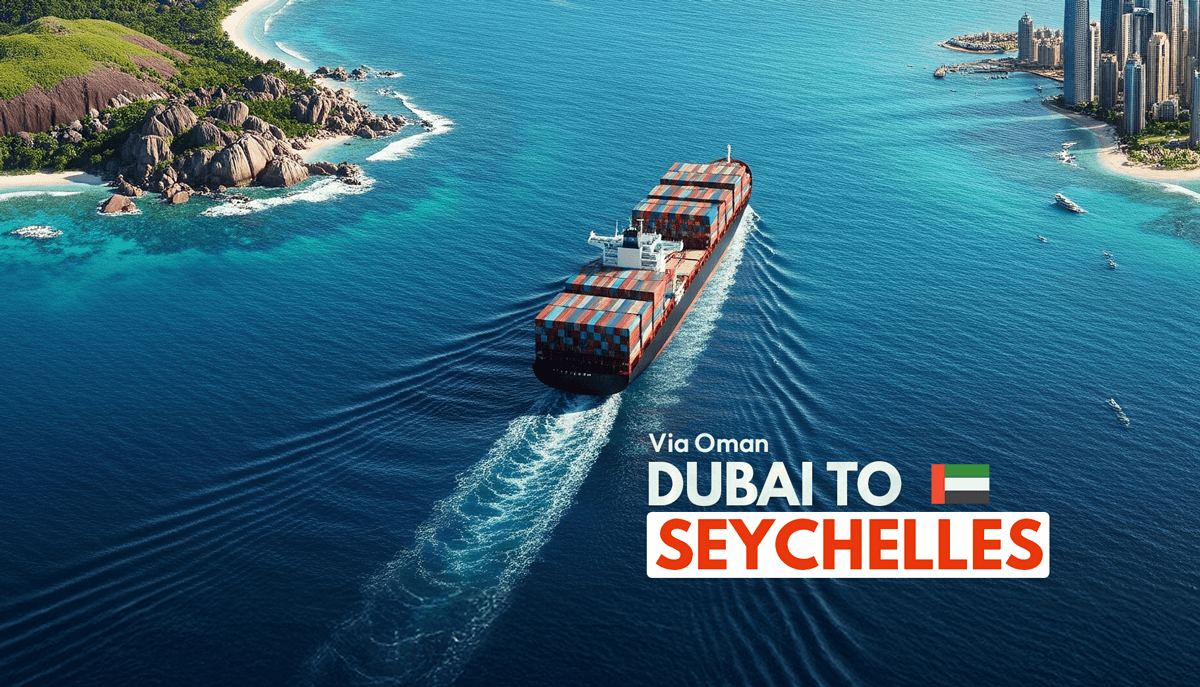 Dubai to Seychelles LCL vessel schedule via Oman with cargo cut-off 21 August and ETA Seychelles 08 September 2026
